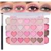 VelvetGlow Nude Pink Eyeshadow Palette, opaca e scintillante, altamente pigmentata 20 colori marrone lilla Primer ombretto per trucco occhi, polvere coreana Palet ombretti, 01#