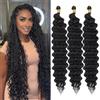 Mscat Ocean Wave Crochet Hair 3 Pack Deep Wave Curly Braiding Hair Extension Sintic Curly Hair Crochet Hair For Women #1B