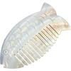 Rockreyoa Pettine per capelli naturale in madreperla, denti larghi, piccolo pettine antistatico, per massaggi, per donne, ragazze, 3#
