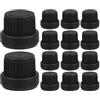 KJHBV 30 Pezzi Tappi Contagocce per Olio Essenziale 18 Denti Nero in Pp Riutilizzabile Design Leggero per Bottiglie da 5-100ml