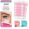 Nad's Eyebrow Wax Strips - Set di cera per sopracciglia con 6 strisce per la rimozione dei capelli per sopracciglia + 6 salviette per olio calmante + 2 g di polvere per la pelle