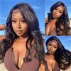 Romface Real Human Hair Glueless Wig for Women Wear and Go Pre Plucked 4 x 4 HD Lace Front Wig Body Wave 180% Density Natural Color Bleached Knots 24 Inch