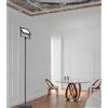 Illuminando PRATICA LAMPADA DA TERRA LED 50W-100W DIMMERABILE IN METALLO NERO ALTEZZA 180 CM FARO ORIENTABILE