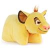 Jay Franco Cuscino Peluche 2 in 1 Disney Simba Il Re Leone, Multiuso Extra Soffice con Chiusura a Strappo per la Cameretta dei Bambini, Viaggi o Pigiama Party