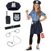 Morph Vestito Poliziotta Bambina, Costume Poliziotta Bambina, Costume Polizia Bambini L