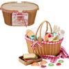 Fisher-Price - Cestino da Picnic in Legno, Set da 31 Pezzi per la narrazione e Il Gioco di finzione, Include tovaglia, Cibo, Piatti e Posate, Giocattolo per Bambini, 3+ Anni, HXT81