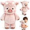 JIASHA Amycute Peluche Mucca Corre 45cm, Pupazzo Che Corre Animale Peluche | Non lascia pelucchi, è lavabile, imbottito in PP morbido e allevia lo stress. Regalo perfetto per bambini, partner o amici.