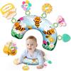 BOHEMIABY Ape Baby Tummy Time, cuscino per bambini, giocattolo sensoriale con specchio di girasole rimovibile, vaso di miele, tasca con cerniera per bambini da 0 a 24 mesi