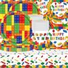Shamoparty Set da 61 pezzi per feste con motivo a quadri, gioco educativo colorato, decorazione di compleanno, tovaglie, bicchieri di carta, tovaglioli, piatti di carta, adatti per 20 ospiti