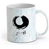 DEBINGY ceramica Tazza da caffè elegante Yoga Buddha Zen Yoga Meditazione Enso Circle Rilassamento Zen Yoga Room （11oz/320ml） per casa o lavoro Blu marmo