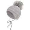 Sterntaler Berretto a Maglia Pompon, Grigio Medio, 49