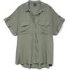 Vero Moda Camicia a Righe da Donna a Maniche Corte con Tasche sul Petto e abbottonatura, Verde, XS