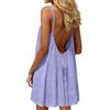Generic Cami Senza Schienale Abiti per Le Donne Cami Lounge Dress 2026 Backless Tinta Unita Senza Maniche House Dress Lungo con Cravatta Posteriore, Viola, M
