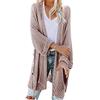 Dinglong Maglione Lana Traforato Donna Maglione Allentato a Maniche Lunghe Cardigan da Donna Lavorato a Maglia Casual Cardigan Lungo da Donna Aperto Maglione Lana Traforato Donna