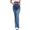Minetom Pantaloni Donna Zampa d'Elefante Casual Denim Bootcut Larghi Flare Pants Elasticizzati Vita Alta Jeans Pantaloni P Blu M