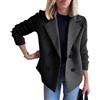 Minetom Blazer Donna Autunno Inverno Maniche Lunghe Cappotto Elegante Tinta Unita Ufficio Business Gilet Giacca A Nero L
