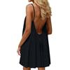 Generic Cami Senza Schienale Abiti per Le Donne Cami Lounge Dress 2026 Backless Tinta Unita Senza Maniche House Dress Lungo con Cravatta Posteriore, Nero, M