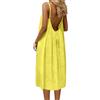 Generic Cami Senza Schienale Abiti per Le Donne Cami Lounge Dress 2026 Backless Tinta Unita Senza Maniche House Dress Lungo con Cravatta Posteriore, Vc1-giallo, XXL