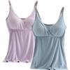 AOOPOO Confezione da 2 Canotta da Allattamento per Donna, Canottiera Pigiama Scollo a V in Pizzo con Cuscinetti Rimovibili per Dormire Allattamento Reggiseno Top Gravidanza Pigiama Canotte, M-3XL
