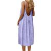 Generic Cami Senza Schienale Abiti per Le Donne Cami Lounge Dress 2026 Backless Tinta Unita Senza Maniche House Dress Lungo con Cravatta Posteriore, Vc1-viola, L