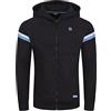 riverso RIVDanilo - Felpa con cappuccio da uomo, con cappuccio, in cotone, nero, grigio, blu, rosso, verde, S, M, L, XL, XXL, 3XL, 4XL, 5XL, Nero - Tropical Turquoise, XXXXXL