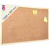 Indigo Indigo® Premium Bacheca in sughero 1200 mm x 900 mm Bacheca bacheca con cornice in legno