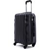 R.Leone Valigia 55x40x23 cm Trolley Bagaglio a Mano 4 Ruota in ABS Wizz, ITA Airways,Lufthansa, Swiss, Austrian Airlines 20373AR (Nero, Valigia 55x40x23cm)