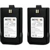 Retevis RT27 - Batteria originale agli ioni di litio 3,7 V DC 1100 mAh, per radio, set Retevis RT27, walkie talkie (nero, 2 pezzi)