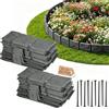 nplaseta Recinzione per Giardino 5m, Bordura per Aiuola Effetto Pietra, Bordo Giardino Decorativa in PP Resistente, Facile da Installare per Vialetti, Aiuole e Prati, Set da 20 Pezzi, Grigio