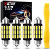 KATUR Lampadina C5W LED Canbus, 36mm 1.42'' Festoon LED, 12V-24V 6000K Bianco, 6418 6461 6486X 6411 6418 6451 Illuminazione Interno Auto Plafoniera Bagagliaio Cortesia, Pacco da 4