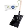 Garronda Paletta in metallo con manico in legno, pala da giardino robusta ideale per pulizie di carbone, cenere e segatura, paletta camino per uso interno ed esterno GD-0002 (Nero)
