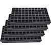 Garronda Confezione da 4 Semenzaio germinazione Vassoio Germinazione per Semi di Coltivazione di Piante da Interno Mini Serra GD-0066 (53x32 cm; 66 Cellule; Nero)