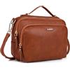 Gladdon Piccola Borsa a Tracolla Donna, Crossbody Bag con 3 Scomparti Capienti, Borsa Mano PU Pelle Sintetica, Borsetta Moda Borse Spalla con Tracolla Regolabile e Rimovibile…Marrone