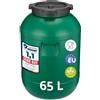 Garronda tanica di plastica da 65 litri a bocca larga con coperchio, in materiale privo di BPA, bidone plastica universale, serbatoio acqua per il giardino GD-0078, Verde