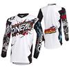 O'NEAL | Maglia Motocross | Enduro Motorcycle | Fit per la Massima Gamma di Movimento, Protezione Gomito Cucita, Traspirante | Jersey Element Villain | Adulto | Bianco | Taglia XXL