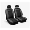 Rebeca Shop Coprisedili Anteriori Compatible con 500L, Tessuto Policotone, Made in Italy, Nome Auto Ricamato, (Nero/Grigio Scuro)