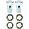 X AUTOHAUX Set di 2 adattatori universali per bullone banjo per freno M14 x 1,5 con rondelle ID da 14 mm