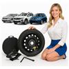 Generico Ruotino Di Scorta Compatibile con/per Dacia Sandero Stepway Streetway Dokker Jogger Renault Zoe Twingo II III Clio | Cerchio 16 pollici | Kit Emergenza con Cric Chiave Sacca