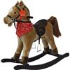 Cavallo a Dondolo per Bambini in Peluche con Suoni Marrone Chiaro