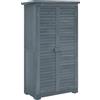 Armadio da Esterno 87x46.5x160 cm con 2 Porte a Persiana e Ripiani Interni in Legno Grigio