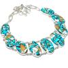 Fatto a mano Collana turchese blu rame naturale 18" catena regolabile gioielli ovale PT 3811