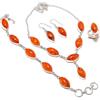 Fatto a mano Set gioielli pietre preziose a forma di marchesa ambra gialla collana braccia...
