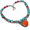 Fatto a mano Collana con pietre preziose turchesi corallo giallo Bahamas gioielli tibetani...