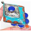 Fatto a mano Ciondolo corallo turchese lapislazzuli Bahamas Tibetan Nepalesi Jewelry 3,8" ...