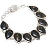 Fatto a mano Collana Rame Nero Turchese 18" Catena Regolabile Pera Gemma Regali PT 4478