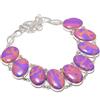Fatto a mano Collana Rame Viola Turchese 18" Catena Regolabile Gemma Ovale Regalo PT 4476