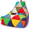 Ecopuf Pouf Keiko Viola - Poltrona Esterna Impermeabile Polistirolo - Relax Soggiorno M 100x80x85 cm