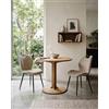 JIJIAN Set 2 Sedie da Pranzo in Tessuto Lino, Beige Avena