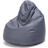 Ecopuf Fuzzy | Puff Poltrona Sacco - da Interno e Esterno - A Antistrappo Antimacchia - Imbottitura Polistirolo A Doppia Zip - Dim 80x110cm