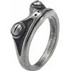 PAMTIER Anello unisex in acciaio inox, stile vintage, con occhi grandi, rana e insetti utili